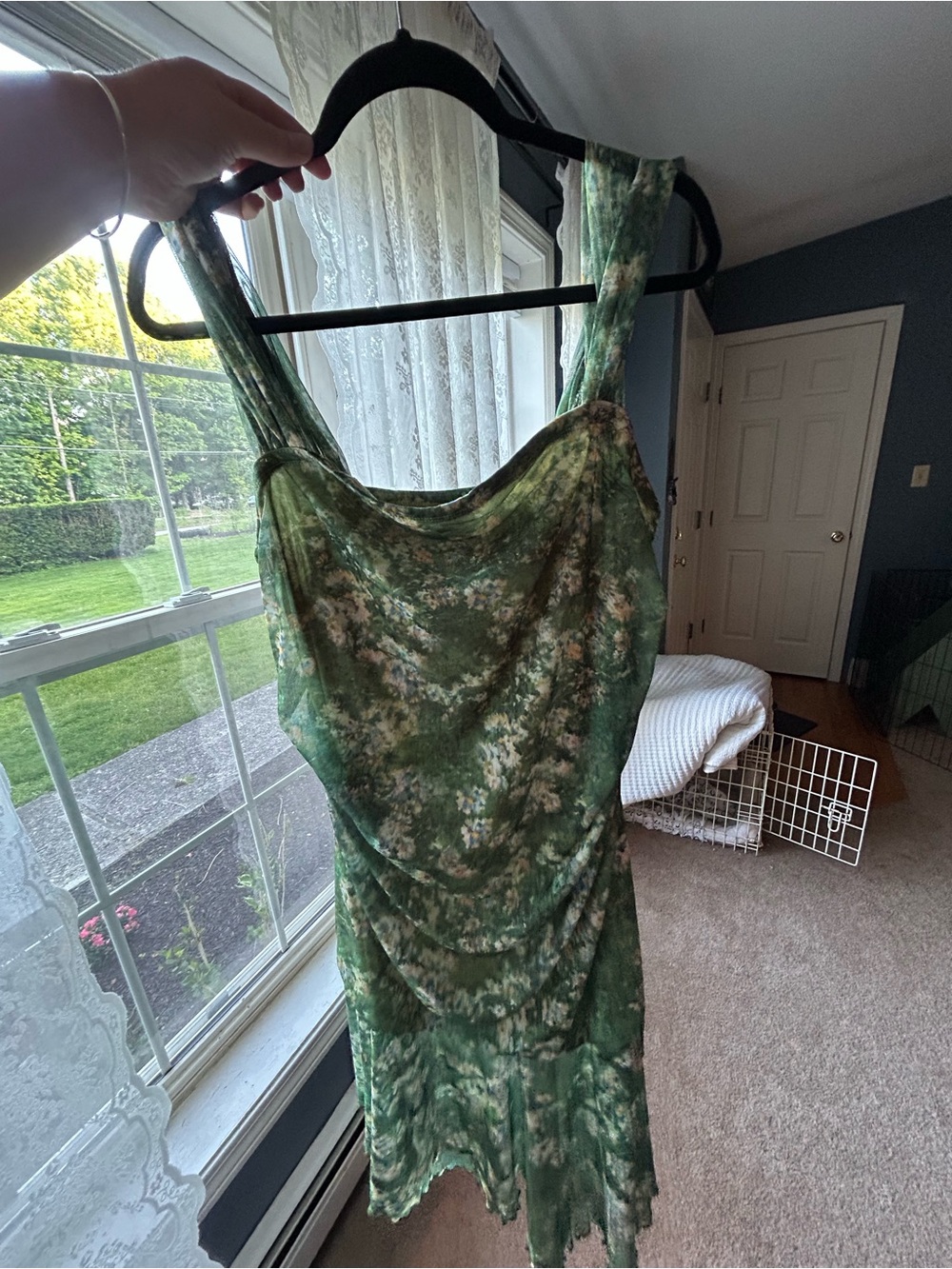 Green Floral Sleeveless Dress